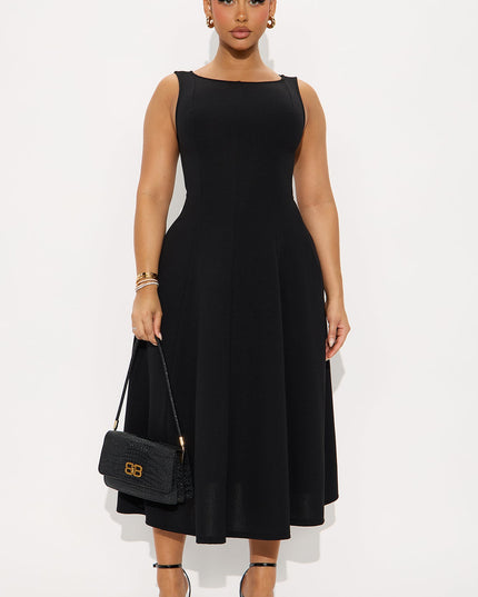 Fashion Nova Sweet Sunday Knit Crepe Women's Midi Dress