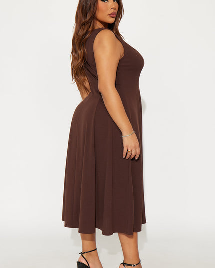 Fashion Nova Sweet Sunday Knit Crepe Women's Midi Dress