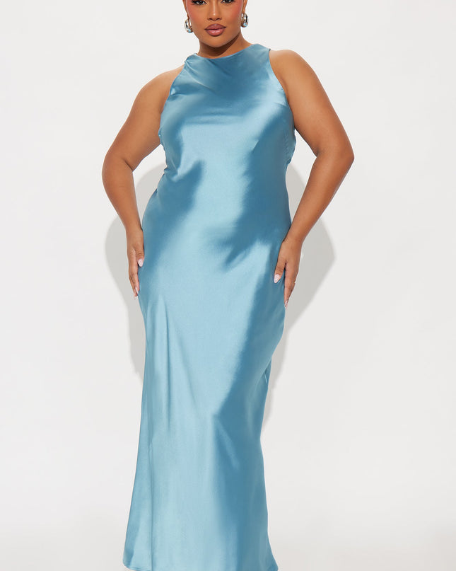 Fashion Nova Always Near Satin Sweater Women's Maxi Dress