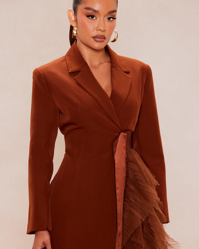 Fashion Nova Katie Tulle Blazer Women's Mini Dress