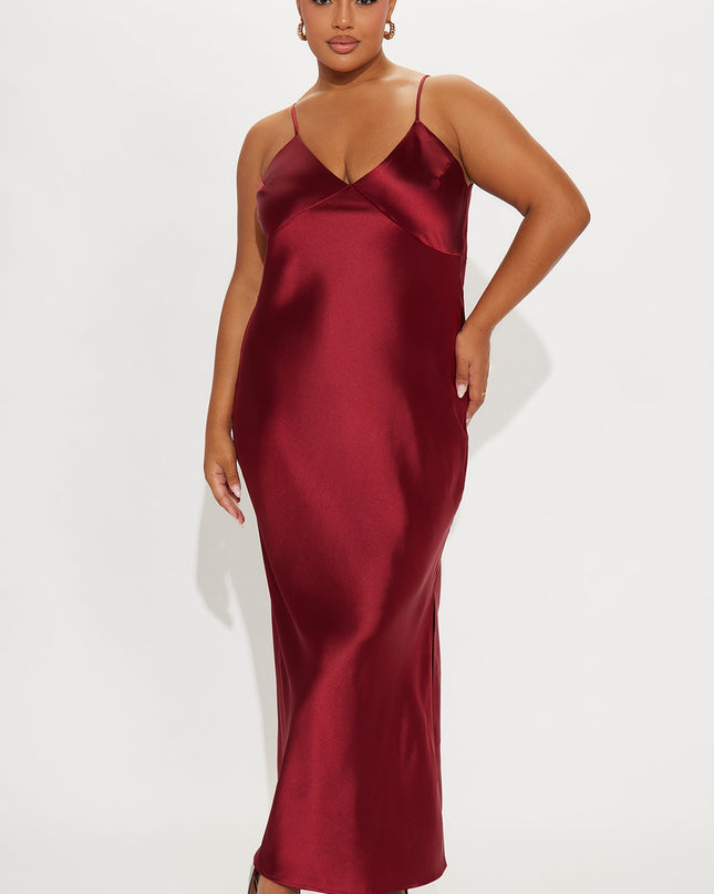 Fashion Nova Found You Satin Sweater Women's Maxi Dress Set