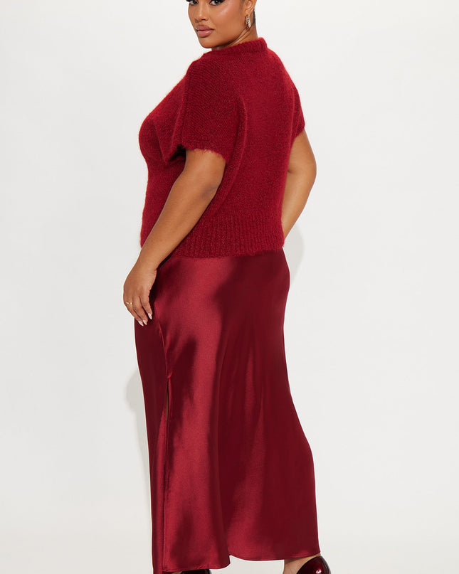 Fashion Nova Found You Satin Sweater Women's Maxi Dress Set