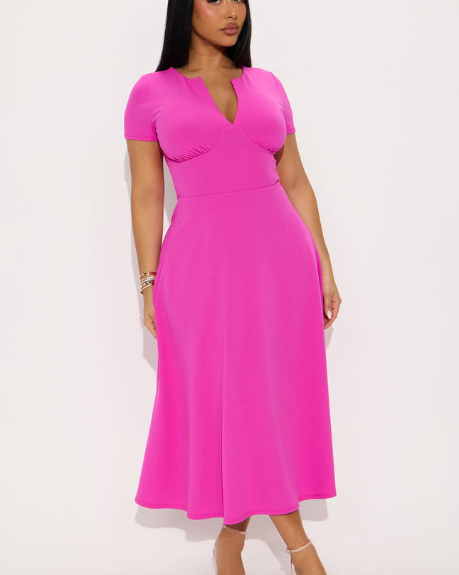 Fashion Nova Charolette Short Sleeve Women's Midi Dress