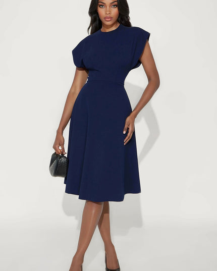 Fashion Nova Emerie A-Line Short Sleeve Women's Midi Dress