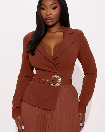 Fashion Nova Valli Collar Pleated Long Sleeve Women's Midi Dress