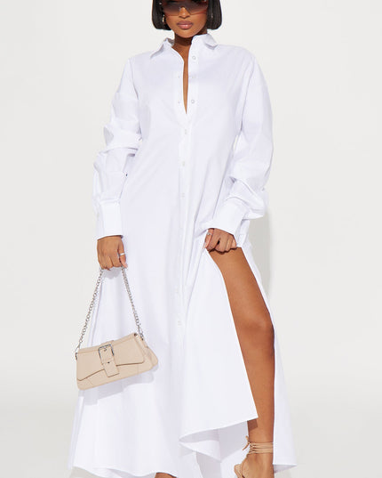 Fashion Nova Eleanor Oversized Women's Maxi Shirt Dress