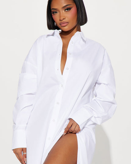 Fashion Nova Eleanor Oversized Women's Maxi Shirt Dress