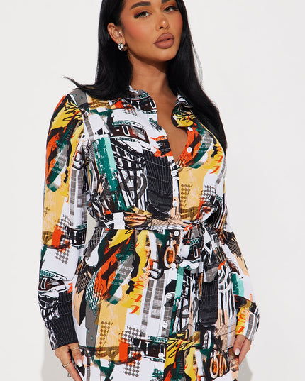 Fashion Nova Big News Belted Women's Mini Shirt Dress