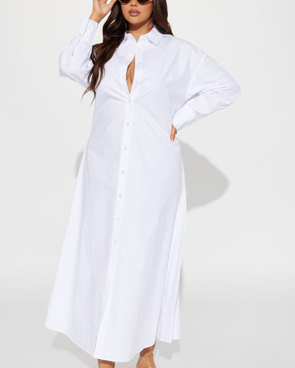 Fashion Nova Eleanor Oversized Women's Maxi Shirt Dress