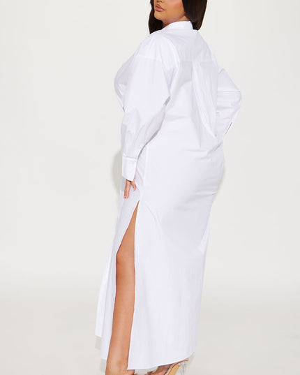 Fashion Nova Eleanor Oversized Women's Maxi Shirt Dress
