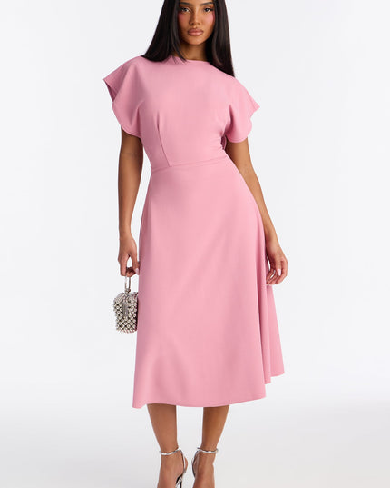 Fashion Nova Emerie A-Line Short Sleeve Women's Midi Dress