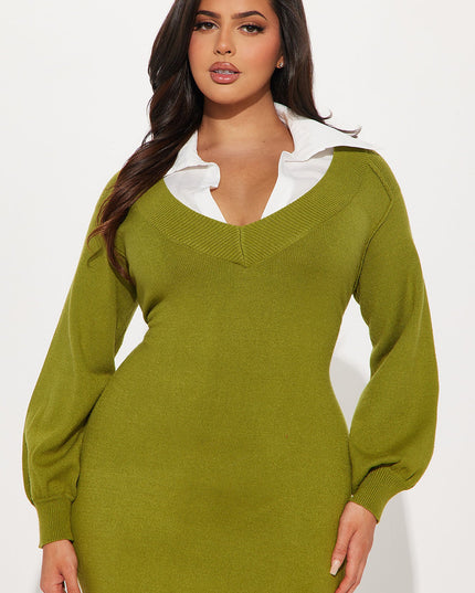 Fashion Nova Bailey Collared Sweater Women's Maxi Dress
