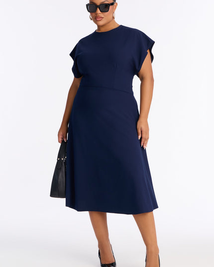 Fashion Nova Emerie A-Line Short Sleeve Women's Midi Dress