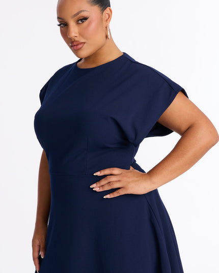 Fashion Nova Emerie A-Line Short Sleeve Women's Midi Dress