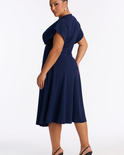 Fashion Nova Emerie A-Line Short Sleeve Women's Midi Dress