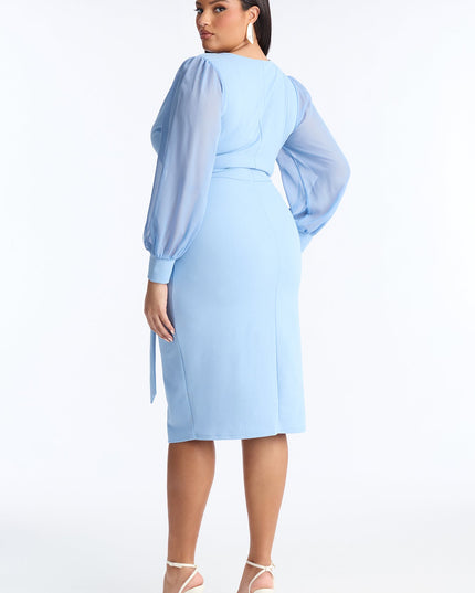 Fashion Nova Renee Surplice Tie Waist Women's Midi Dress