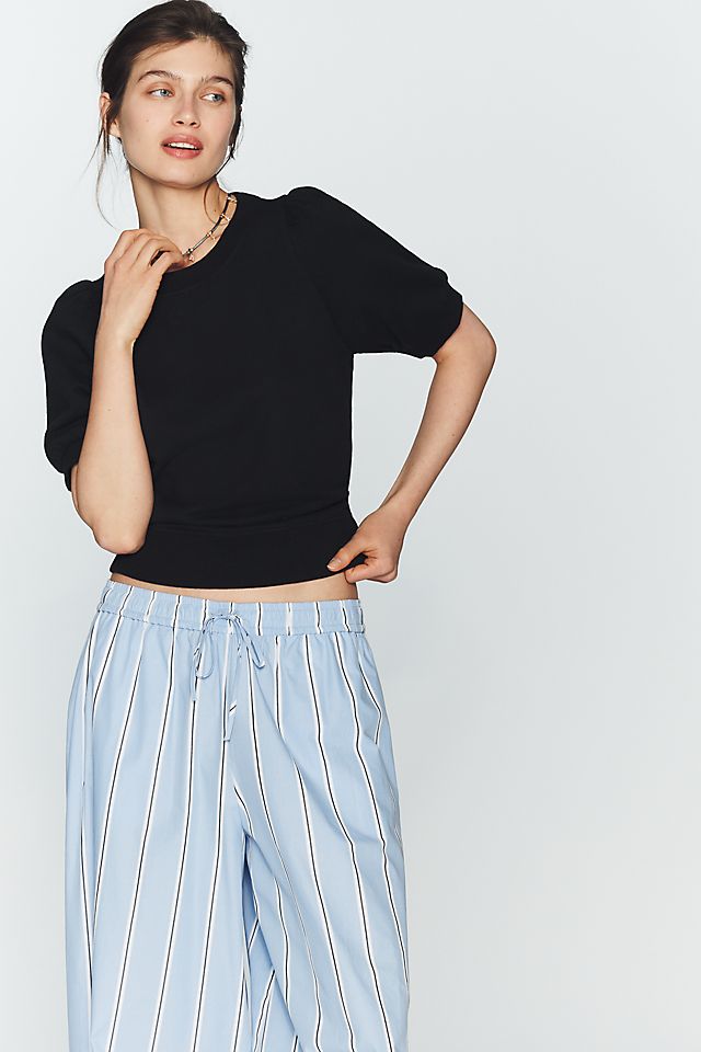 Maeve Women's Cotton Puff-Sleeve Sweatshirt Tee