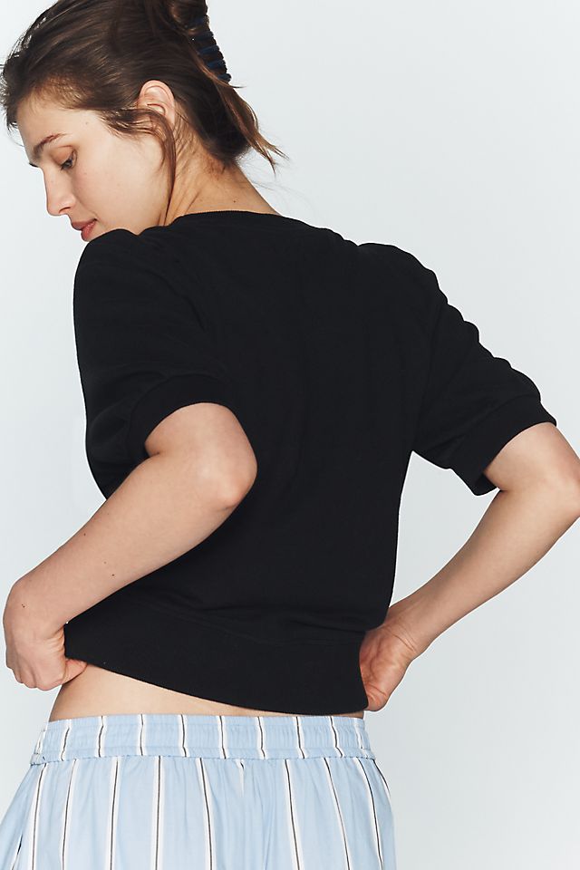 Maeve Women's Cotton Puff-Sleeve Sweatshirt Tee