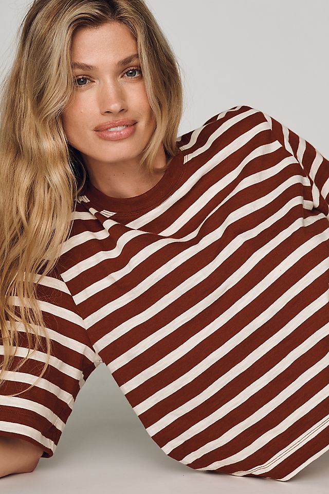 Maeve Corey Women's Cotton Boxy Cropped Tee