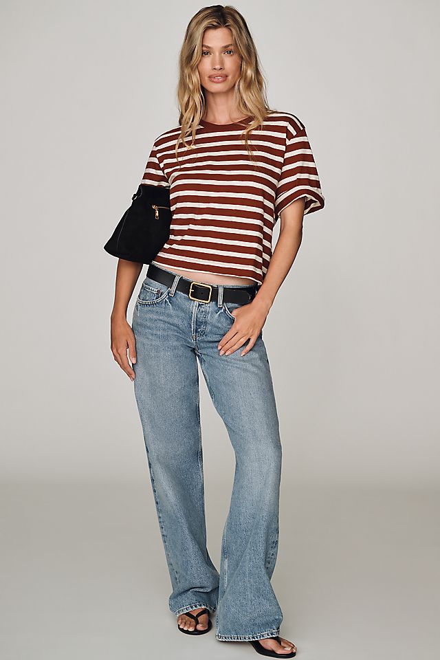 Maeve Corey Women's Cotton Boxy Cropped Tee
