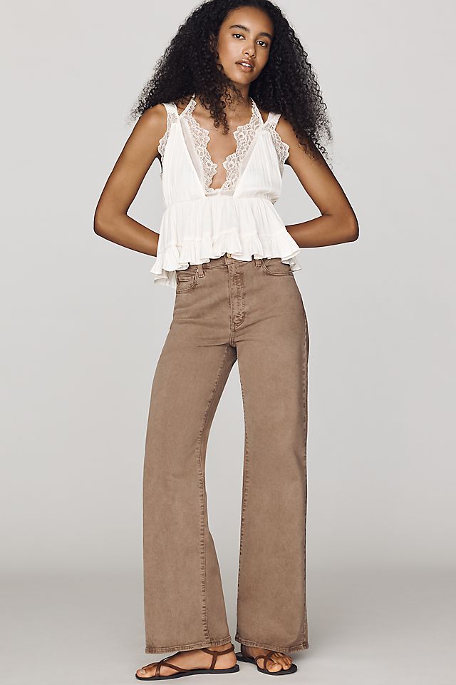 PAIGE Anessa Women's Cotton High-Rise Wide-Leg Jeans