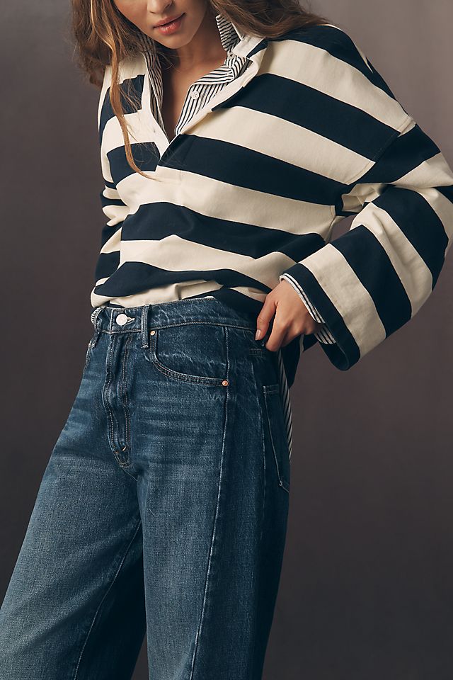 MOTHER The Half Pipe Women's High-Rise Wide-Leg Ankle Jeans