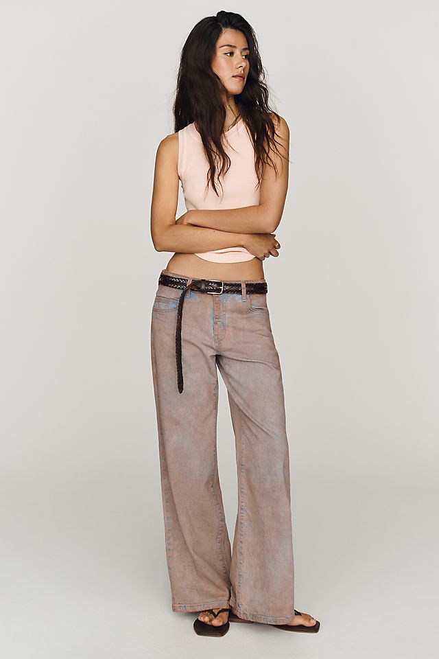 Pilcro Esme Women's Cotton Mid-Rise Wide-Leg Jeans