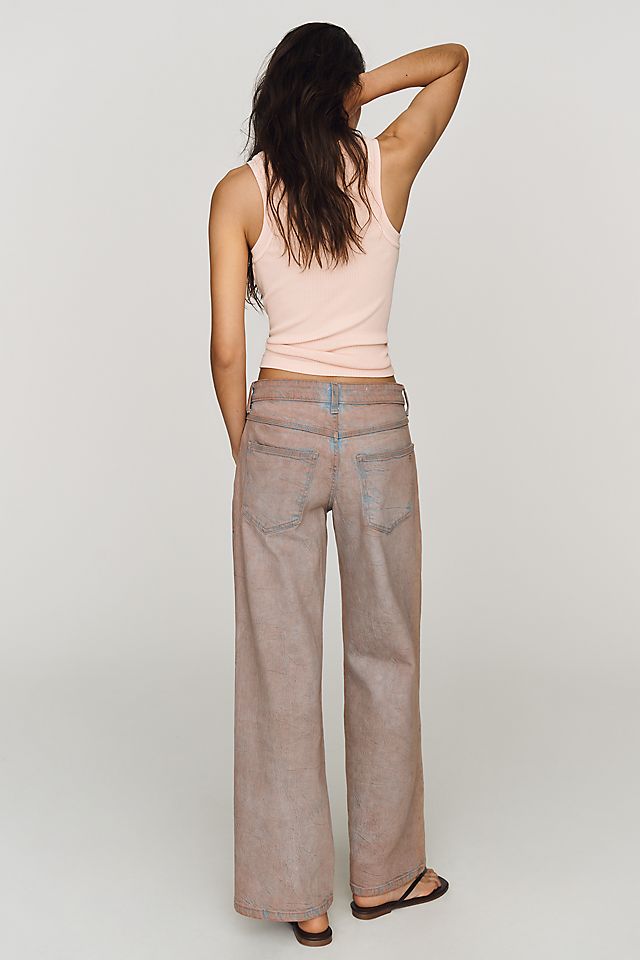 Pilcro Esme Women's Cotton Mid-Rise Wide-Leg Jeans
