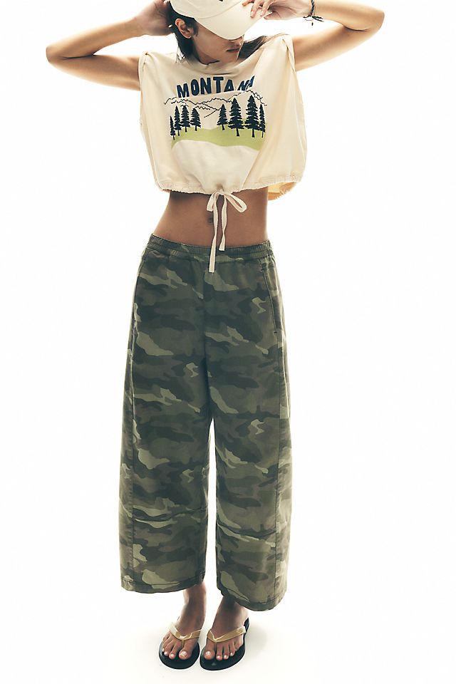 Pilcro Izzie Women's Relaxed Printed Pull-On Barrel Pants