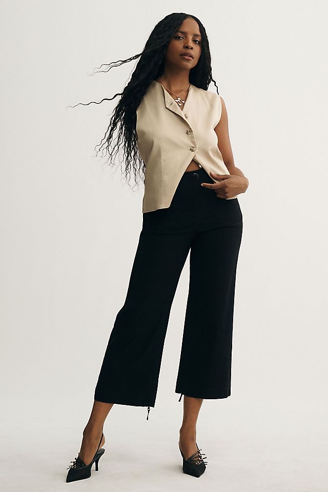 Maeve Colette Women's Linen High-Rise Wide-Leg Pants