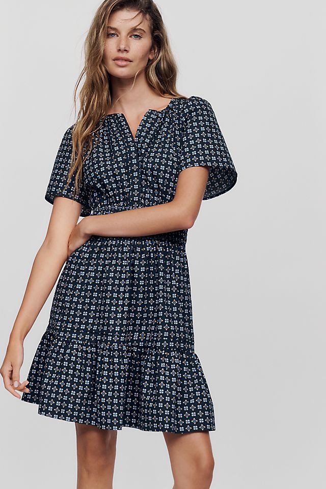 Anthropologie Somerset Women's Tiered Cotton Mini Dress