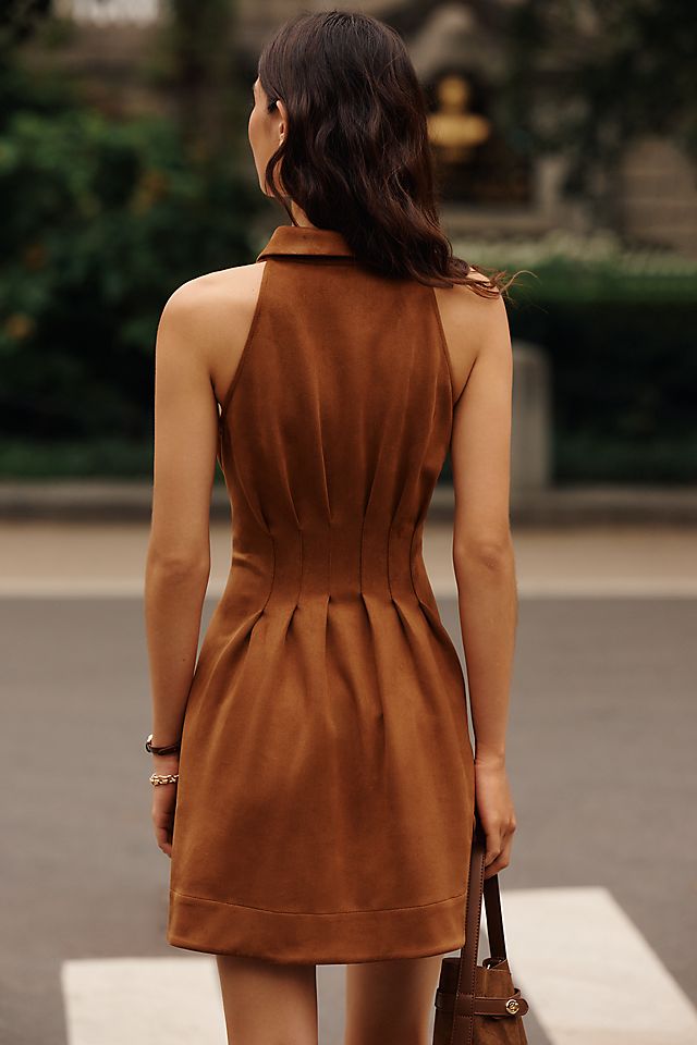 Exquise Tobie Women's Faux-Suede Pintuck Mini Dress