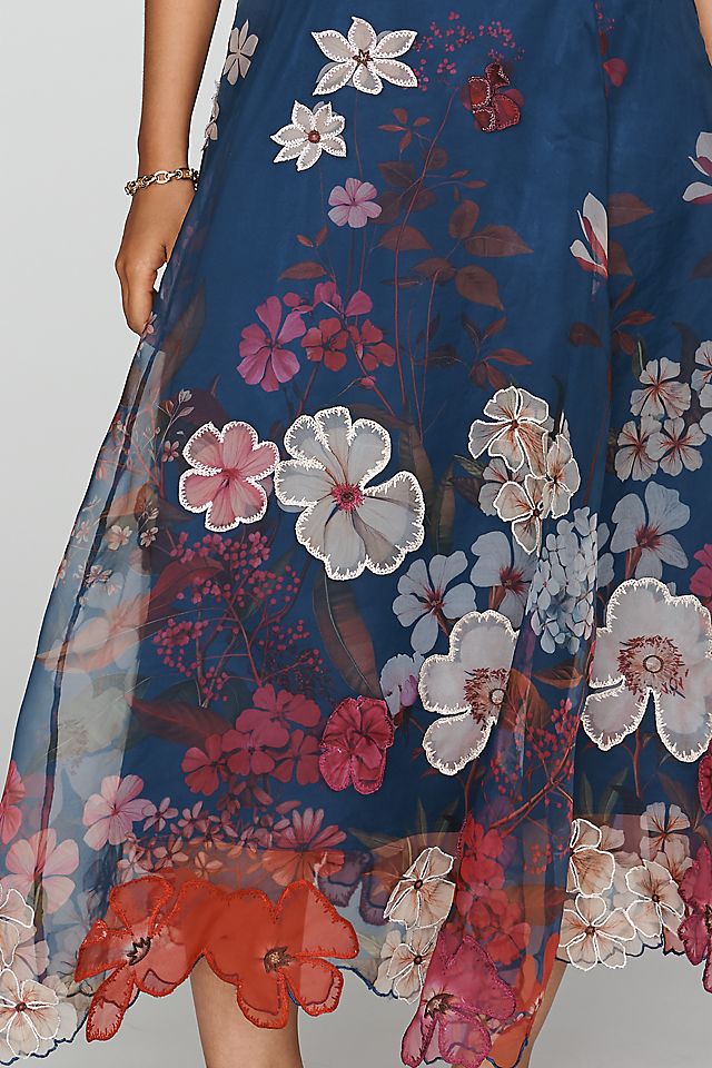 Maeve Women's Floral Chiffon Strapless Midi Dress