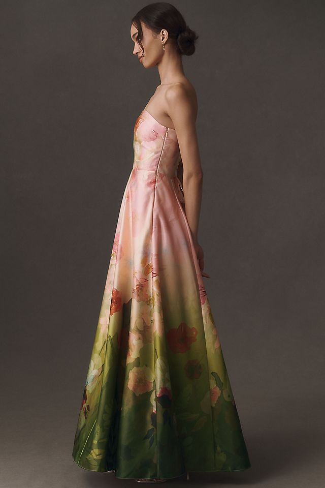 BHLDN Kira Women's Strapless Satin Maxi Dress