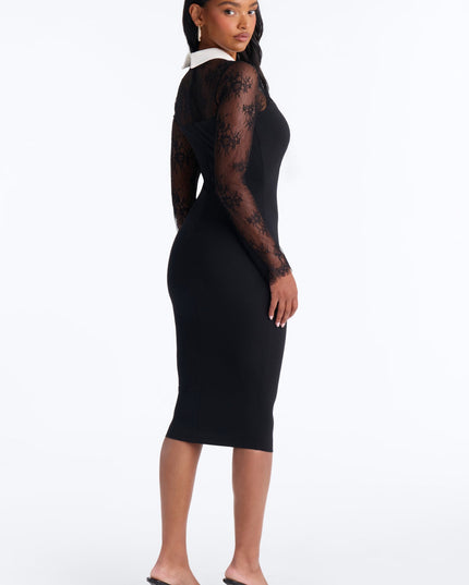 Fashion Nova Booked and Busy Long Sleeve Women's Midi Dress