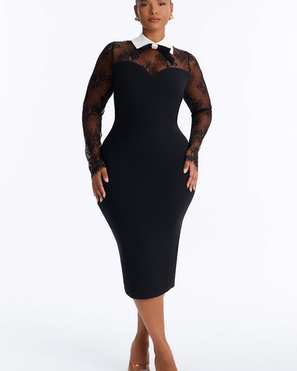 Fashion Nova Booked and Busy Long Sleeve Women's Midi Dress