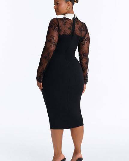 Fashion Nova Booked and Busy Long Sleeve Women's Midi Dress