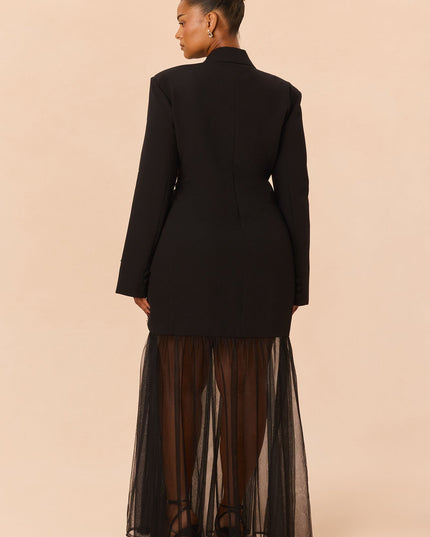 Fashion Nova So Drama Women's Embellished Blazer Maxi Dress